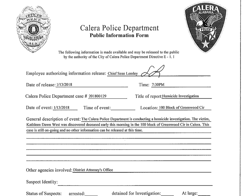 Image: Calera Police Department